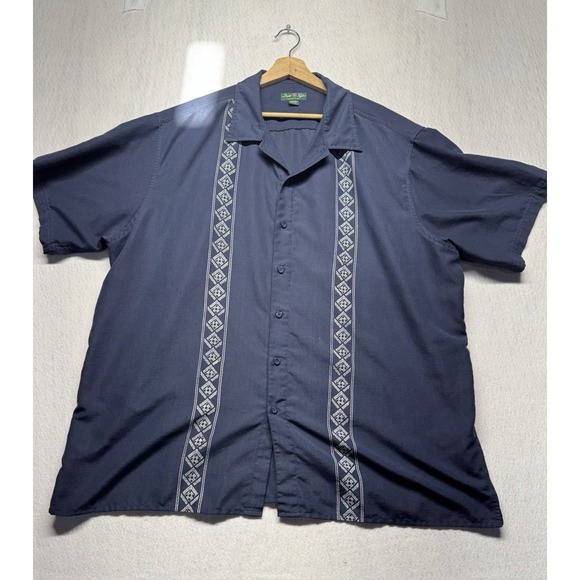 David Taylor Other - David Taylor Collection Shirt Mens 2XL Blue Button Up Short Sleeve Casual Camp